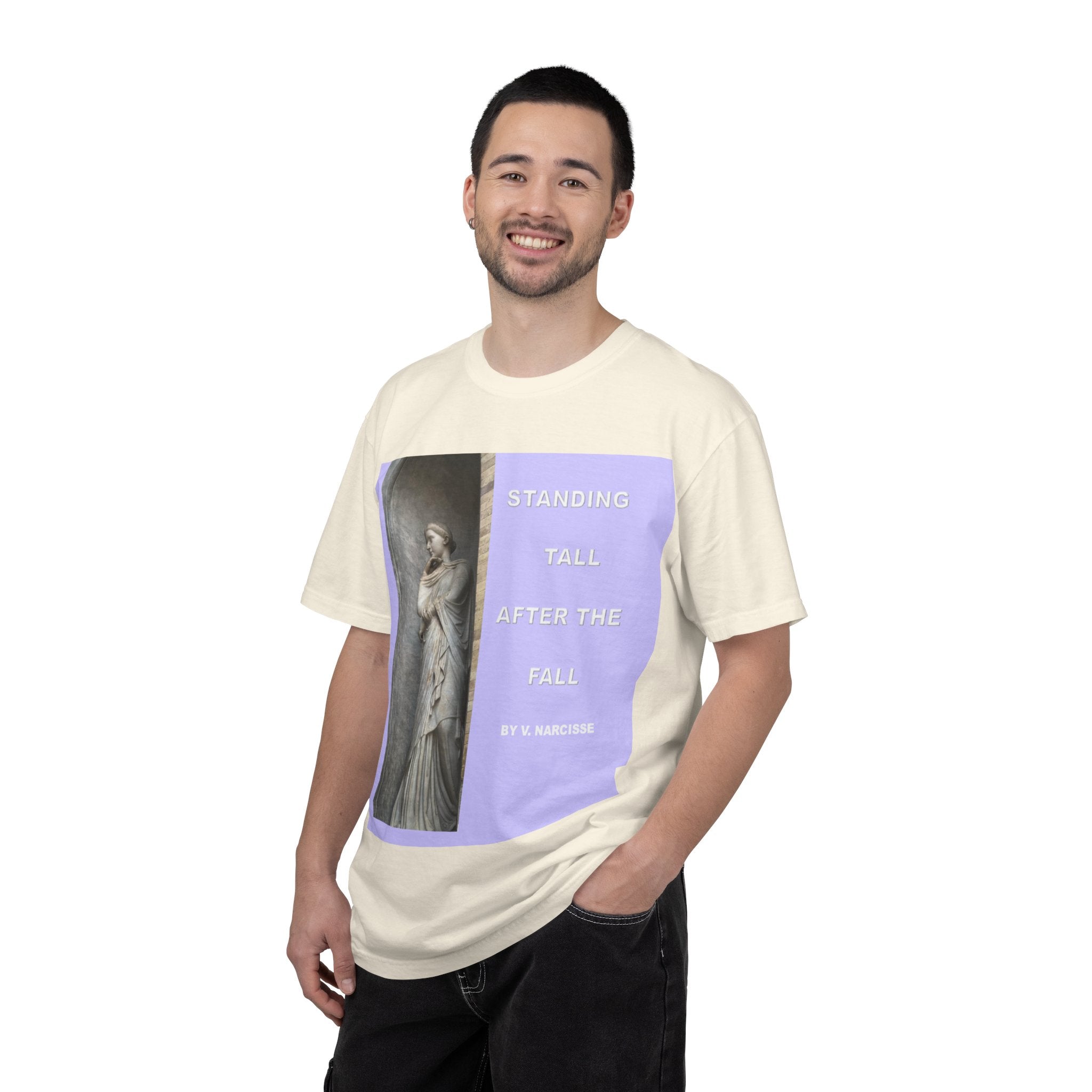 Standing Tall After the Fall T-Shirt — Inspirational Statue Graphic Tee