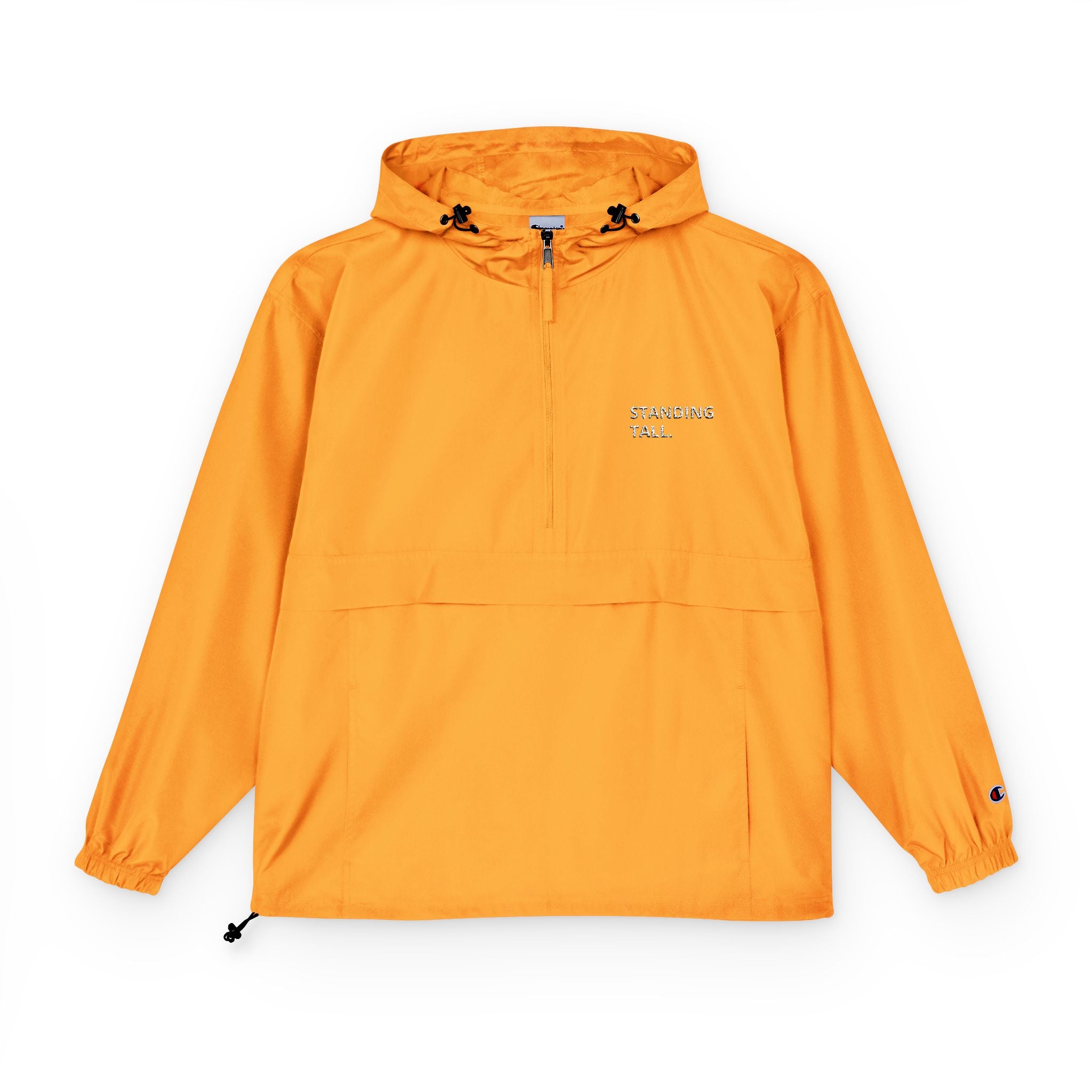 Packable Anorak Jacket — Lightweight Hooded Windbreaker with "Standing Tall" Design