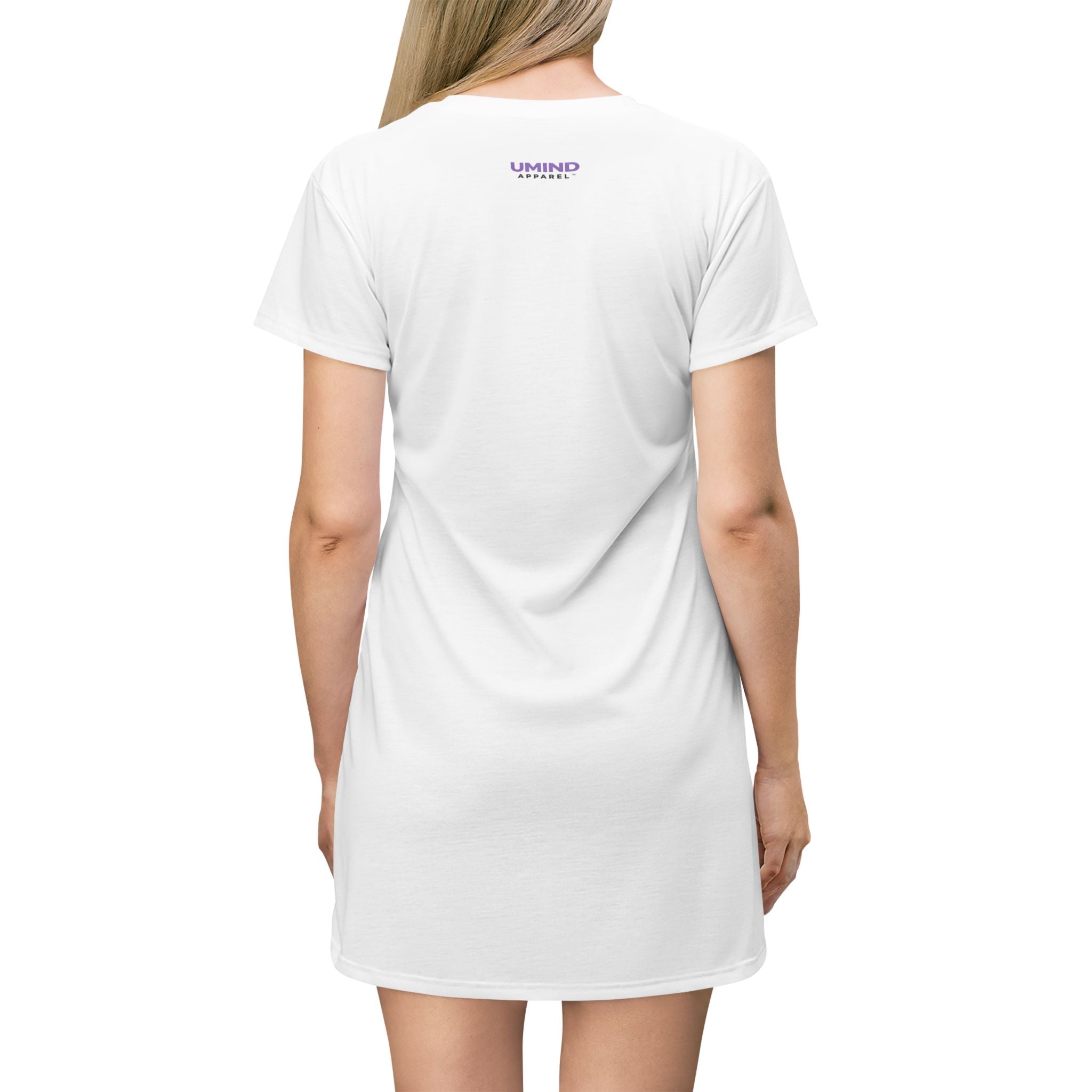 T-Shirt Dress — "Standing Tall After the Fall" Statue Graphic AOP Dress