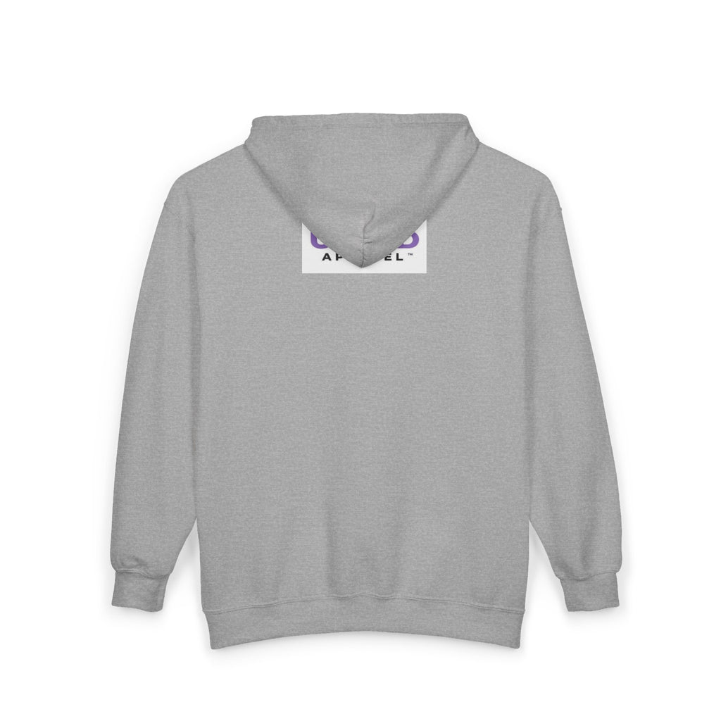 Standing Tall After the Fall Zip Hoodie – Inspirational Statue Graphic