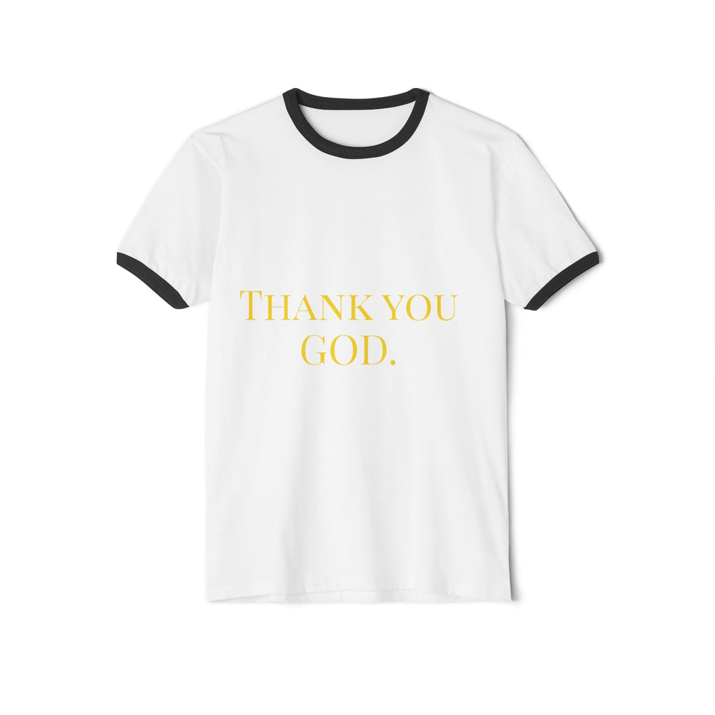 Thank You God Ringer Tee — Christian Faith Graphic T-Shirt Printify